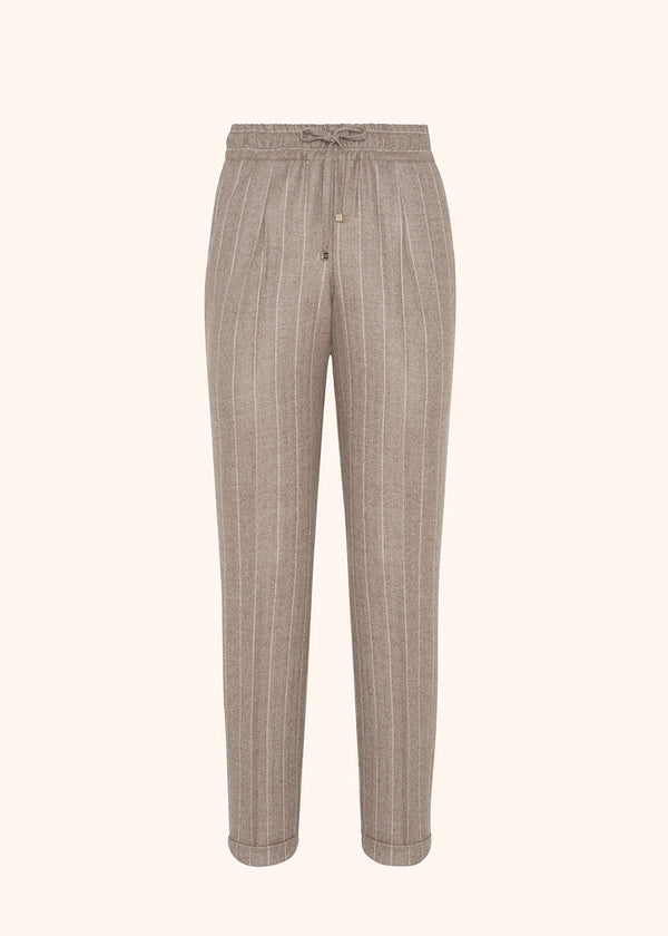 Kiton beige trousers for woman, in wool 1