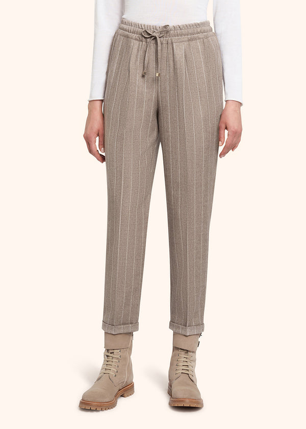 Kiton beige trousers for woman, in wool 2