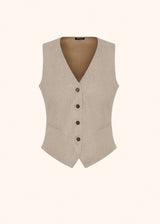 Kiton beige vest for woman, in cashmere 1