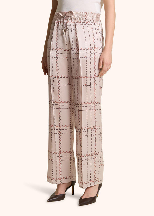 PRINTED SILK DRAWSTRING TROUSERS