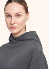 Kiton anthracite grey jersey w/hood for woman, in cashmere 4