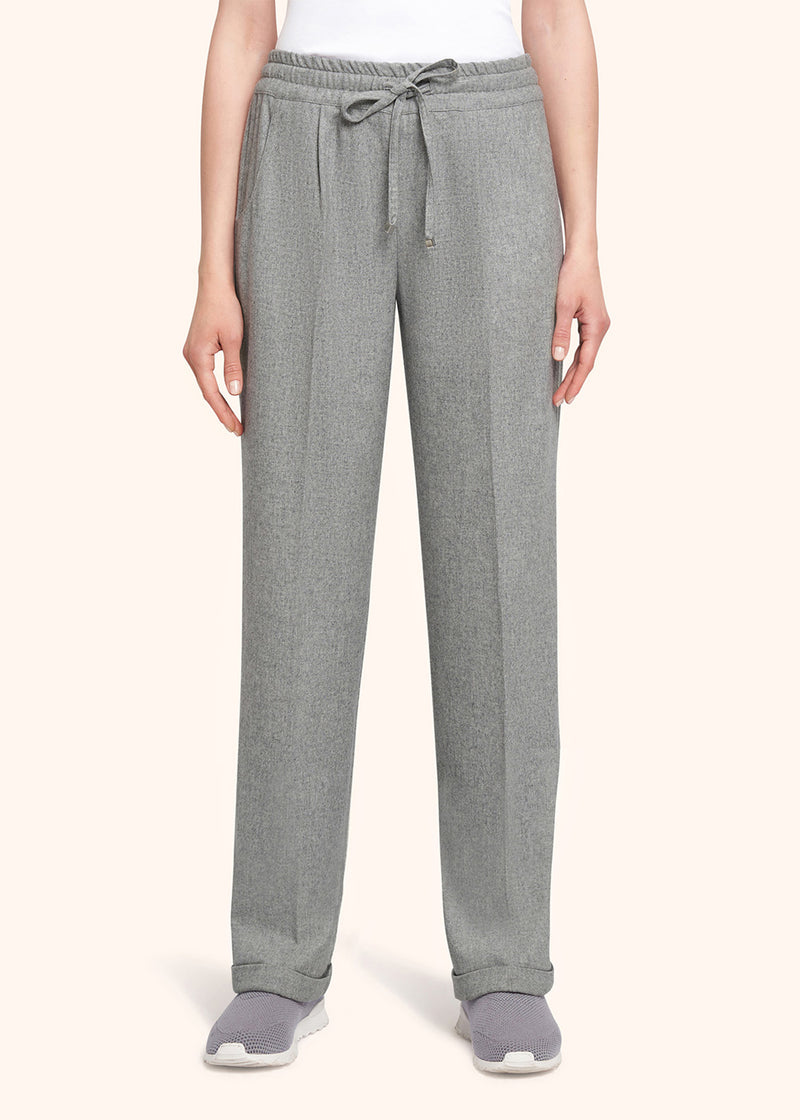 Kiton light grey trousers for woman, in cashmere 2