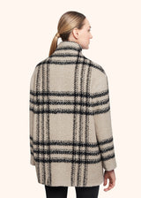 Kiton beige/black coat for woman, in alpaca 3