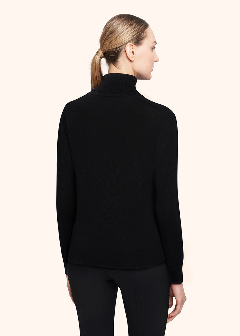 Kiton black jersey high neck for woman, in cashmere 3