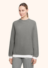 Kiton grey/white jersey turtleneck for woman, in cashmere 2