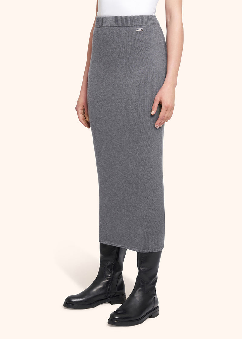 Kiton lava grey skirt knit for woman, in cashmere 2