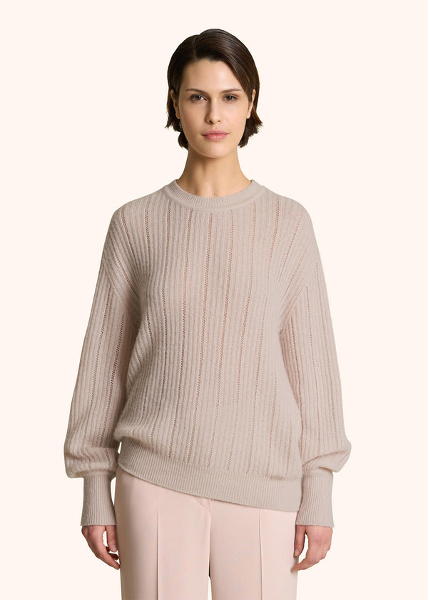 CASHMERE AND SILK JUMPER WITH PERFORATED DETAILING