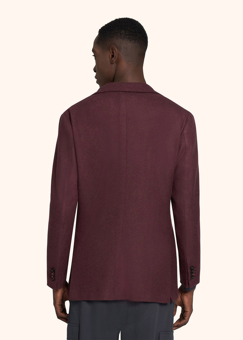 Kiton bordeaux jacket for man, in cashmere 3
