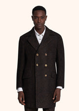 Kiton brown outdoor jacket for man, in virgin wool 2