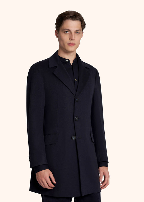 Kiton blue outdoor jacket for man, in cashmere 2