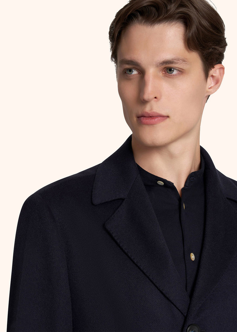 Kiton blue outdoor jacket for man, in cashmere 4