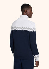 Kiton blue/white/light grey jersey high neck for man, in cashmere 3