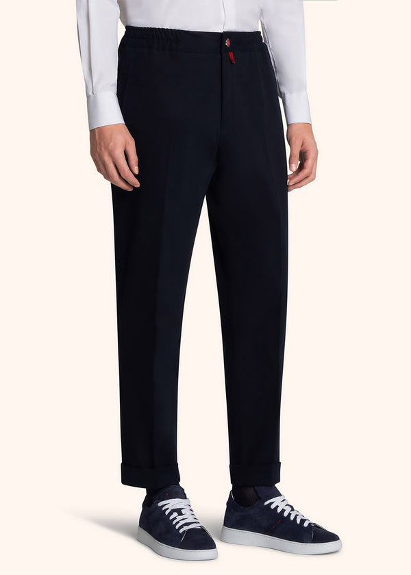 Kiton blue trousers for man, in cotton 2