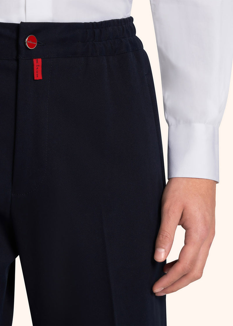 Kiton blue trousers for man, in cotton 4