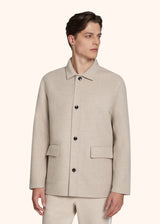 Kiton light beige outdoor jacket for man, in wool 2