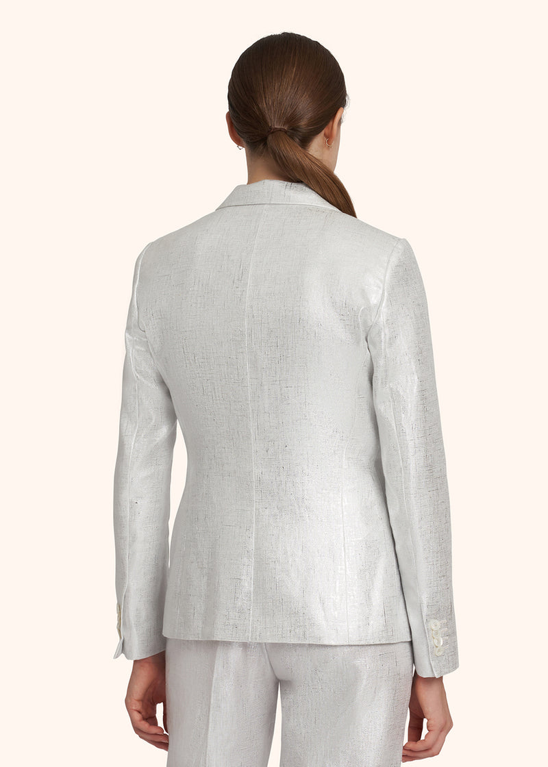 Kiton silver jacket for woman, in linen 3