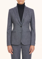 Kiton navy blue jacket for woman, in virgin wool 2