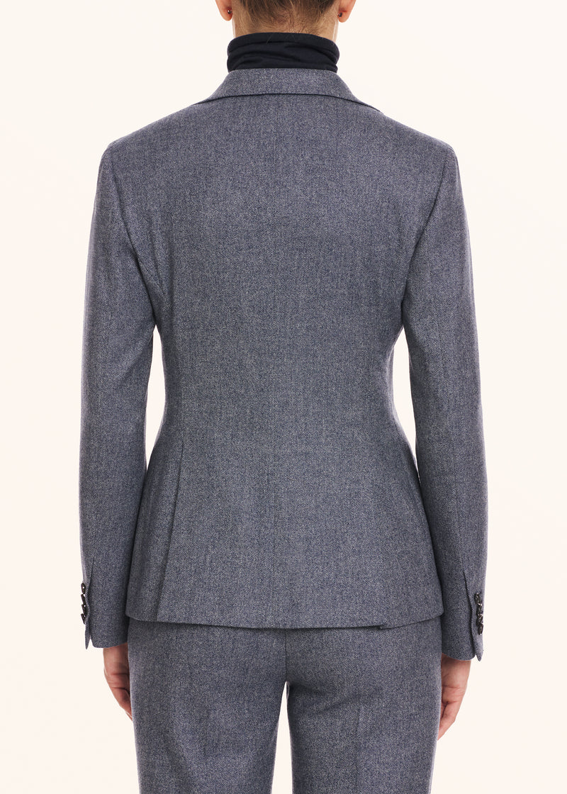 Kiton navy blue jacket for woman, in virgin wool 3