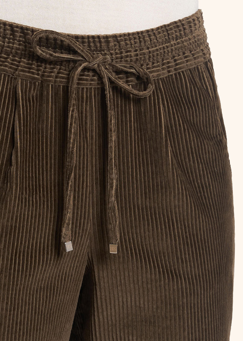 Kiton dark beige trousers for woman, in cotton 4