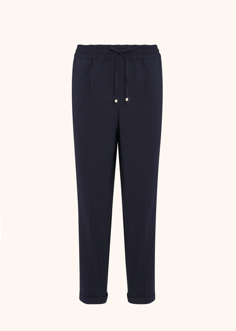 Kiton blue trousers for woman, in virgin wool 1