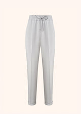 Kiton light grey trousers for woman, in silk 1