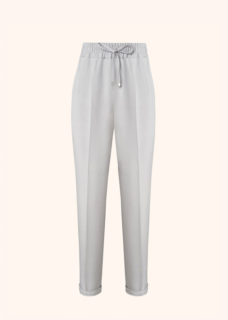 Kiton light grey trousers for woman, in silk 1