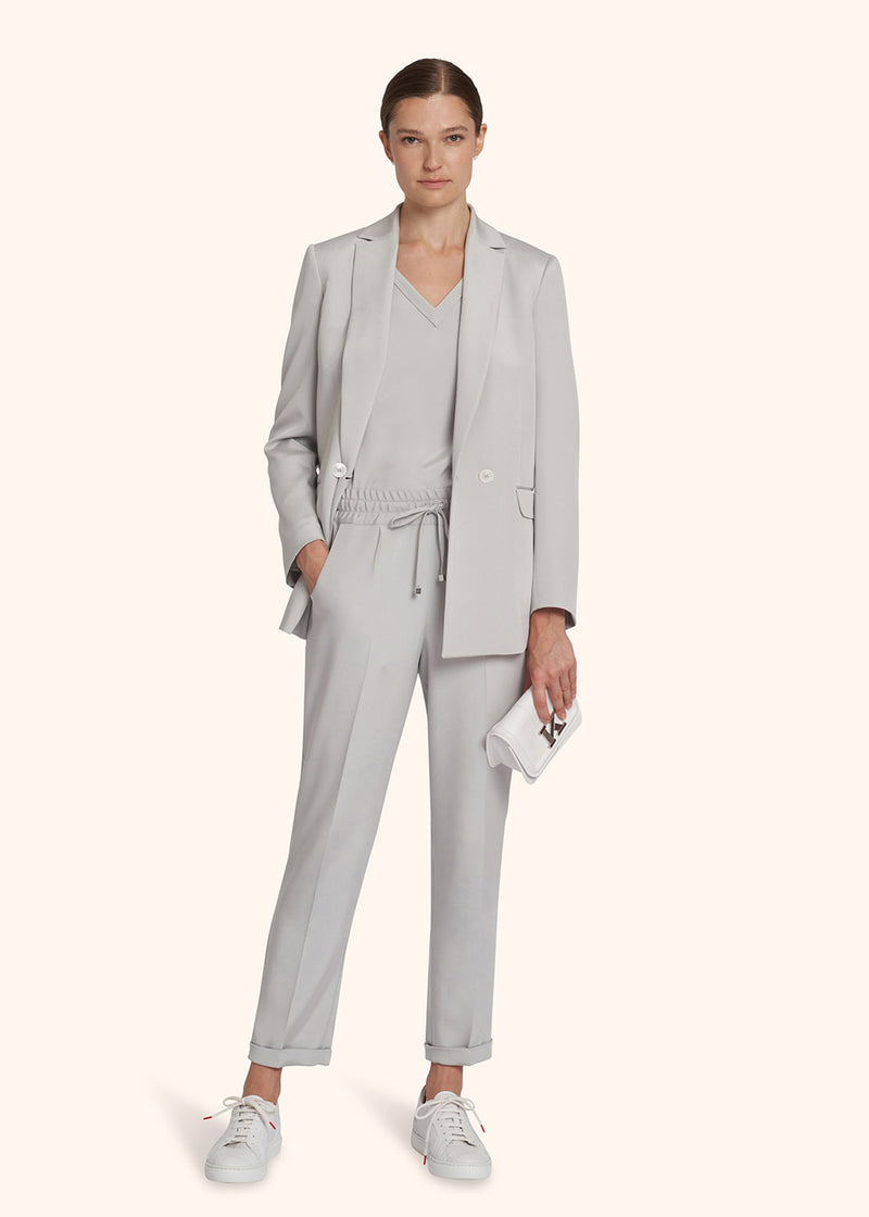 Kiton light grey trousers for woman, in silk 5
