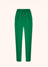 Kiton emerald green trousers for woman, in silk 1