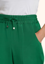 Kiton emerald green trousers for woman, in silk 4