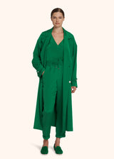 Kiton emerald green trousers for woman, in silk 5