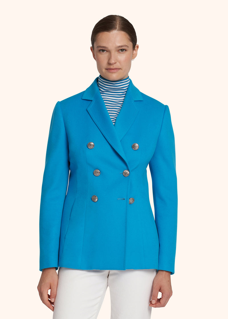 Kiton turquoise jacket for woman, in cashmere 2