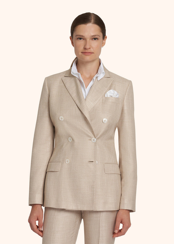 Kiton beige jacket for woman, in viscose 2