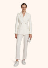 Kiton white jacket for woman, in linen 5