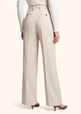 Kiton cream trousers for woman, in virgin wool 3