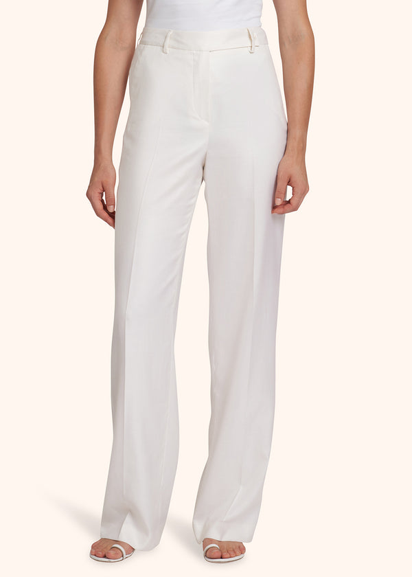 Kiton white trousers for woman, in silk 2