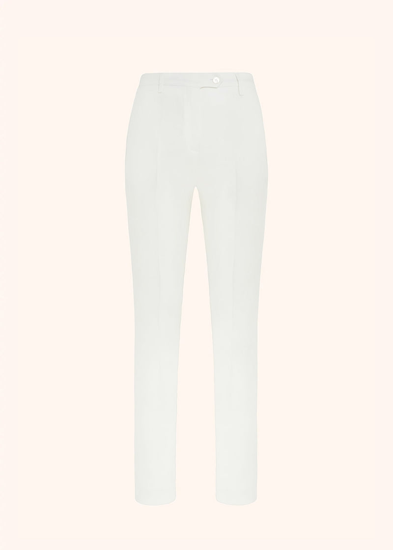 Kiton white trousers for woman, in linen 1