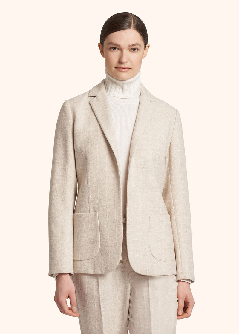 Kiton beige jacket for woman, in alpaca 2