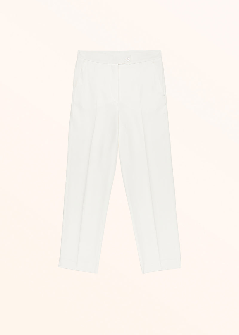 Kiton white trousers for woman, in silk 1