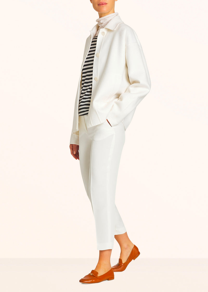 Kiton white trousers for woman, in silk 5