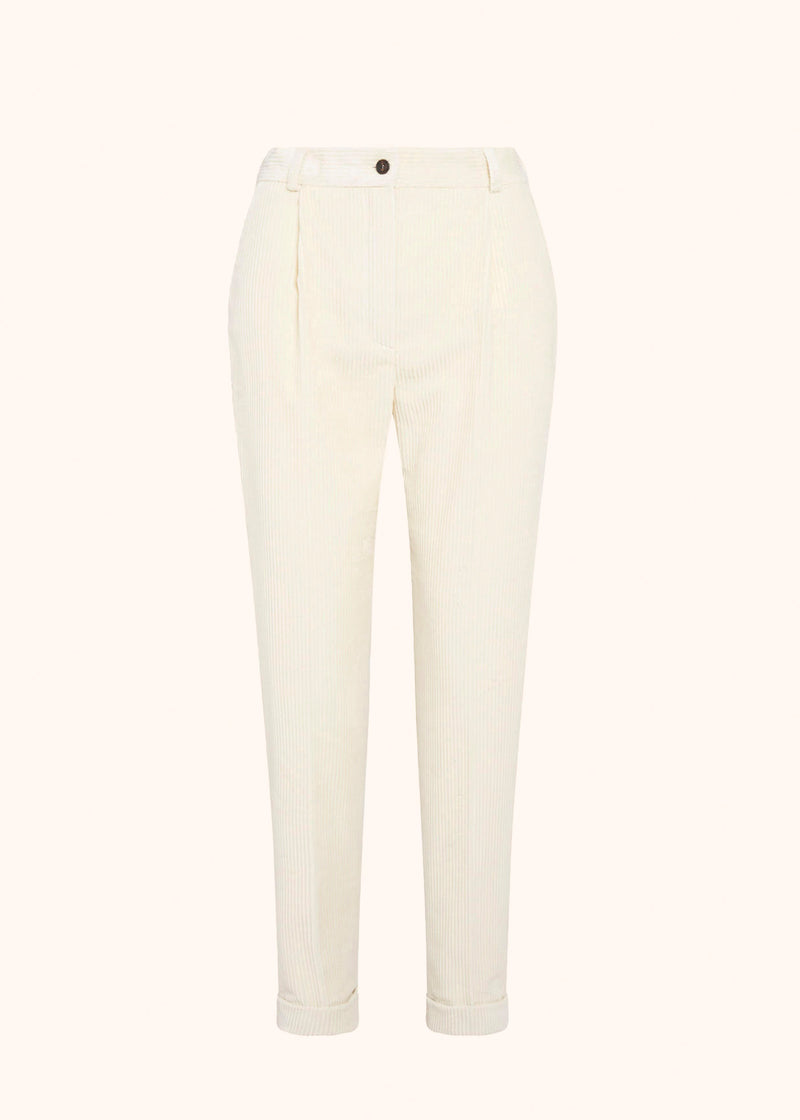 Kiton white trousers for woman, in cotton 1