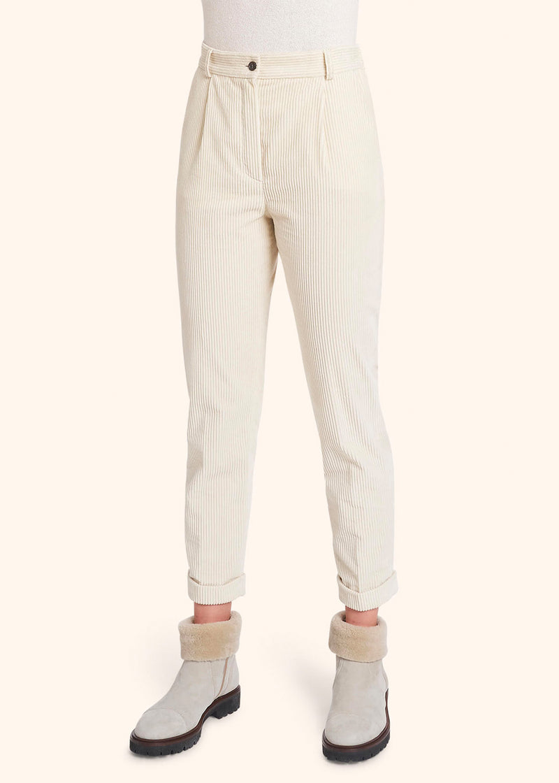 Kiton white trousers for woman, in cotton 2