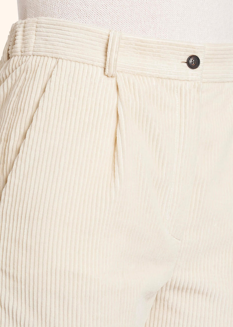 Kiton white trousers for woman, in cotton 4