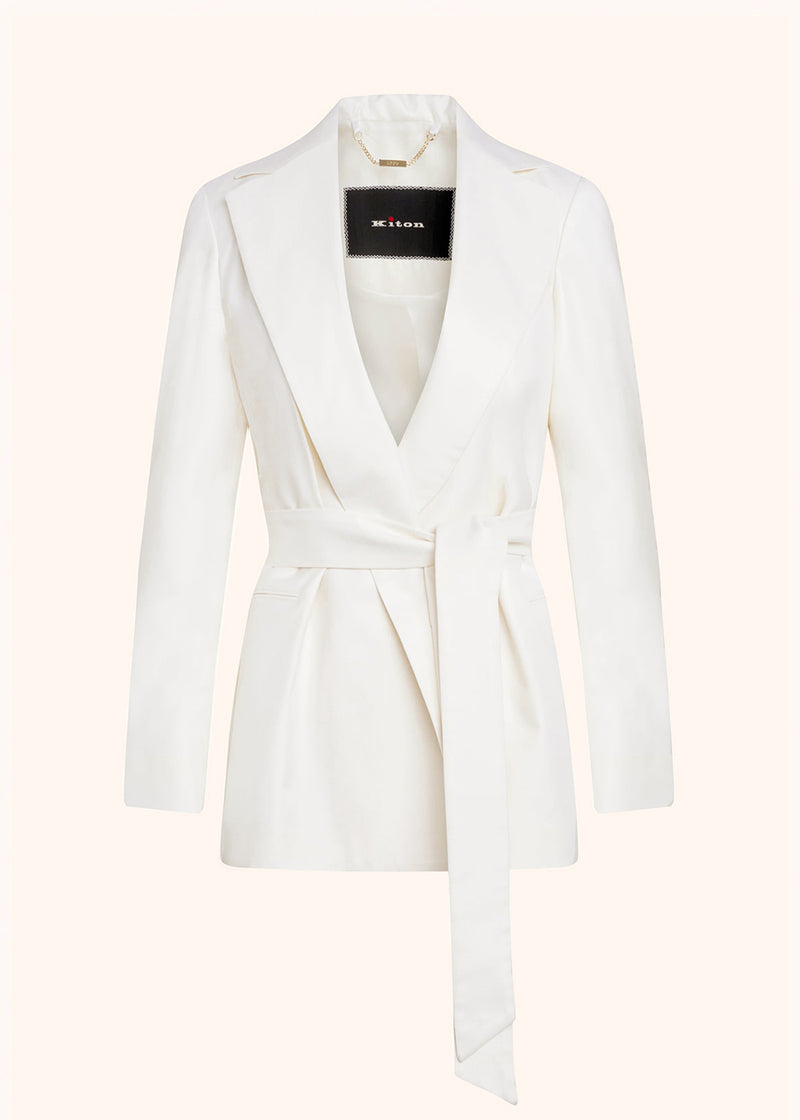 Kiton white jacket for woman, in silk 1