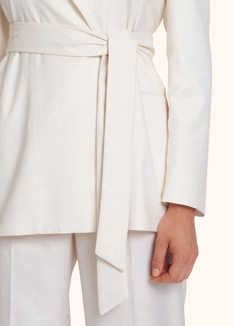 Kiton white jacket for woman, in silk 4