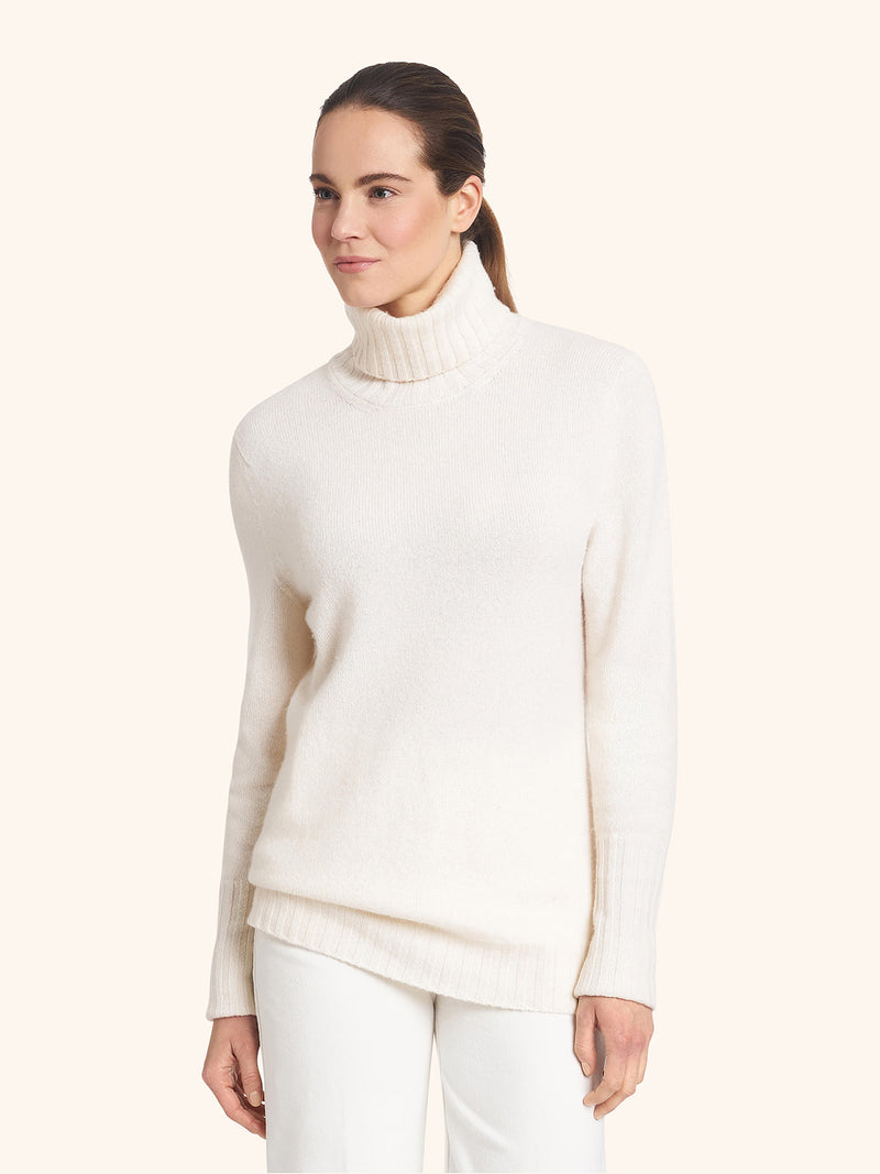 Kiton cream sweater for woman, in cashmere 2
