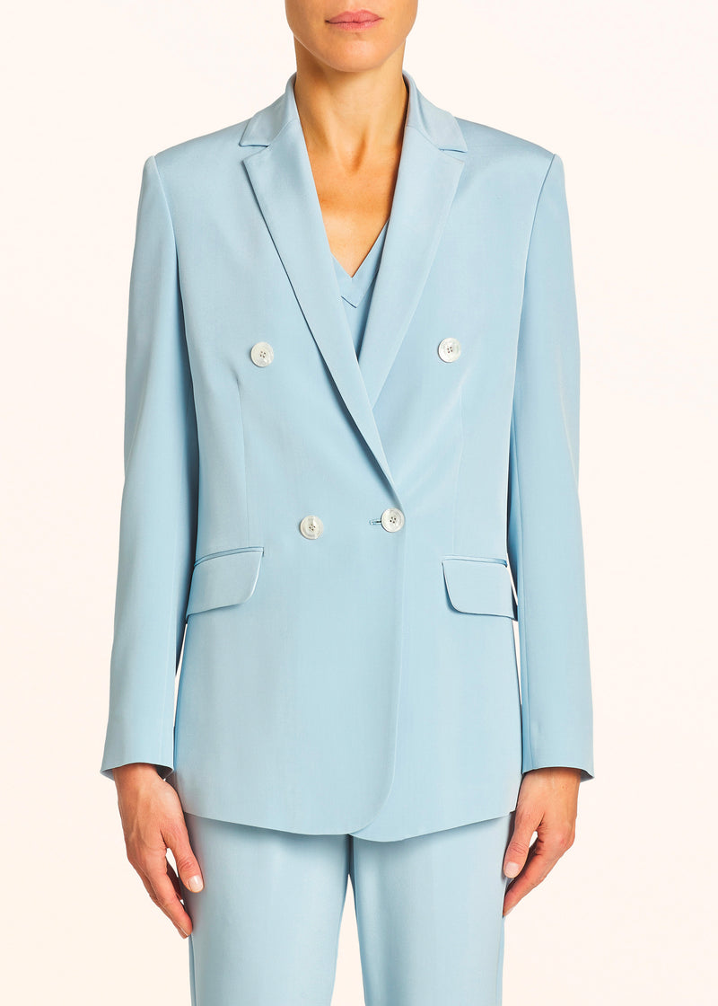 Kiton celestial blue jacket for woman, in silk 2