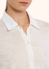 Kiton white shirt for woman, in linen 4