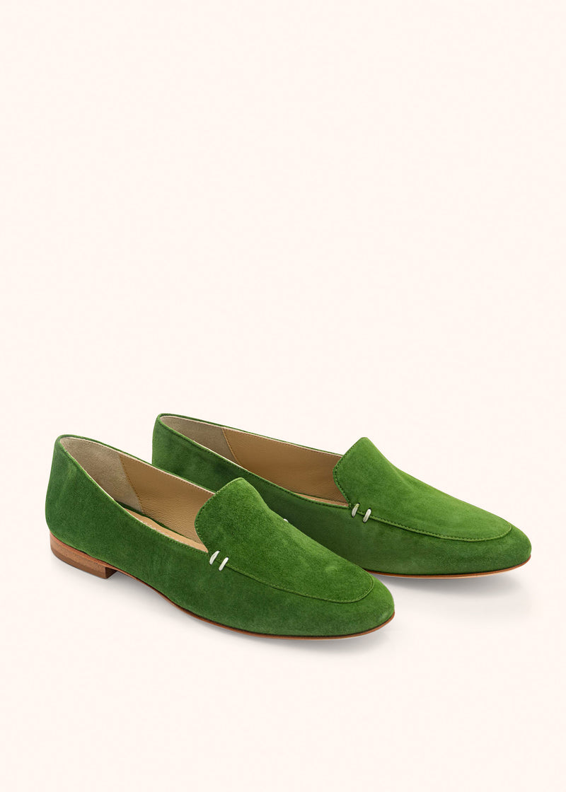 Kiton green shoes for woman, in goatskin 2