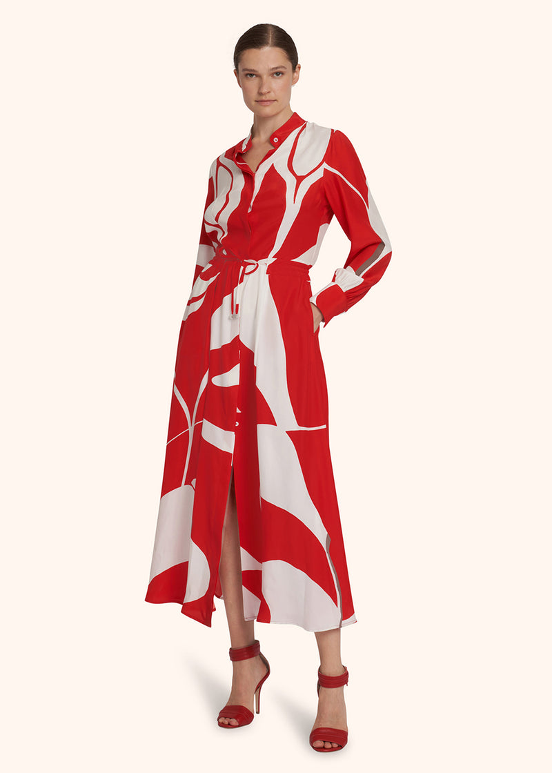 Kiton red dress for woman, in silk 5