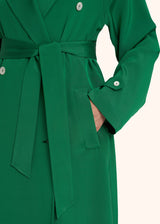 Kiton emerald green coat for woman, in silk 4